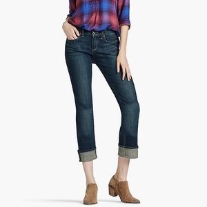 Lucky Brand Easy Rider Crop olive jean